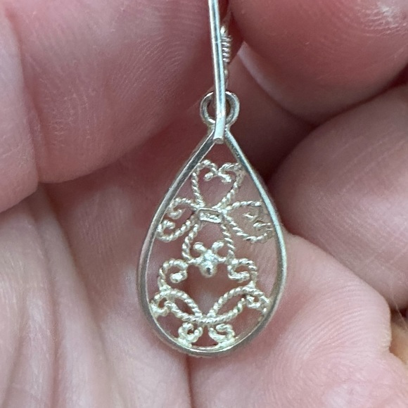 925 stamped silver earrings filigree - Picture 2 of 7